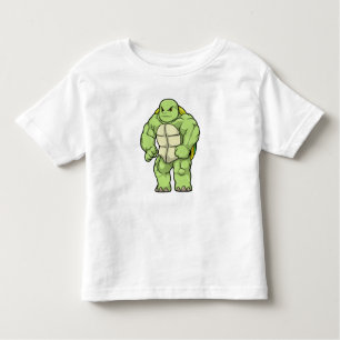 Camiseta Infantil Tartaruga como Bodybuilder com pacote Seis