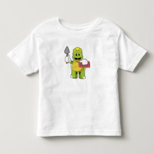 Camiseta Infantil Tartaruga como Pedreiro com Pedra