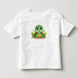 Camiseta Infantil Tartaruga de desenho animado adorável sorrindo ale