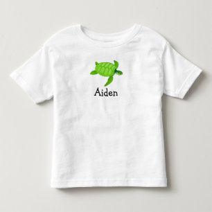 Camiseta Infantil Tartaruga de mar bonito personalizada com nome dos