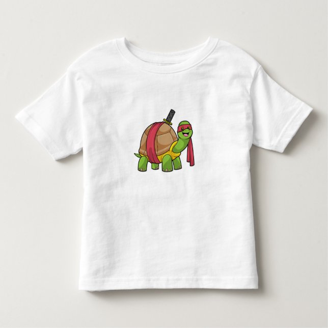 Camiseta Infantil Tartaruga em Artes Marciais com Espada (Frente)