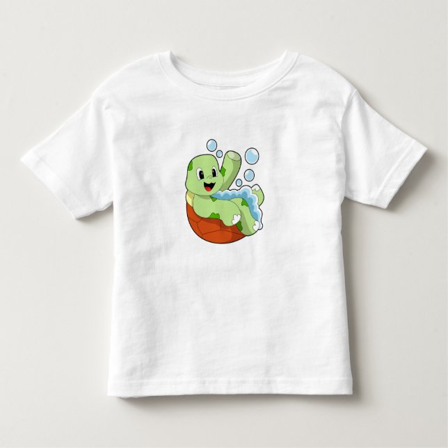 Camiseta Infantil Tartaruga em banho com espuma (Frente)