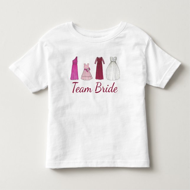 Camiseta Infantil TEAM BRIDE Flower Party Flower Girl Pink (Frente)