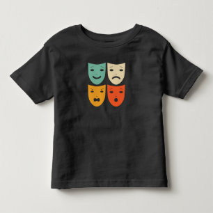 Camiseta Infantil Teatro Vintage Máscaras Atriz Teatro Ator de Drama