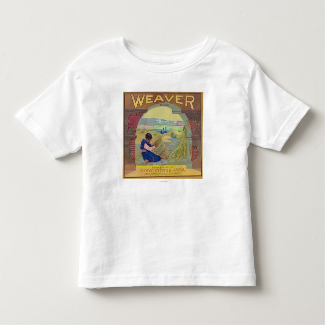 Camiseta Infantil Tecelão LabelPiru alaranjado, CA (Frente)