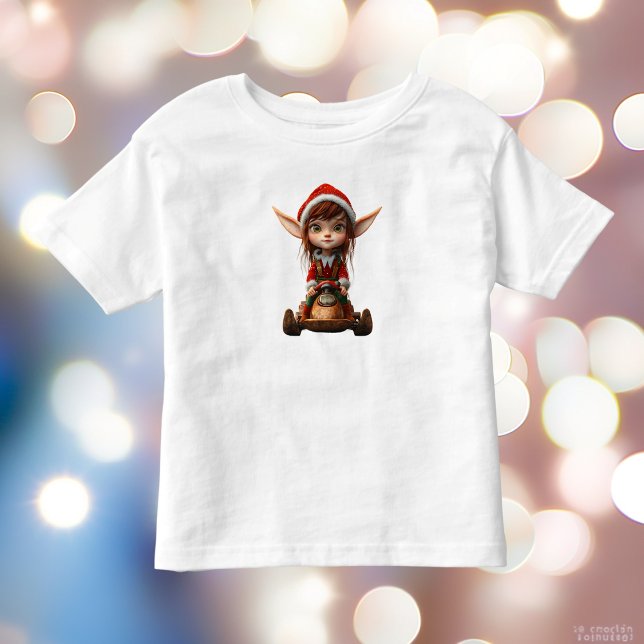 Camiseta Infantil Tee de Elf Toddler, Patinete de Neve (Criador carregado)