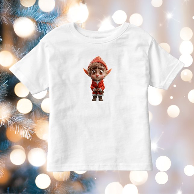 Camiseta Infantil Tee de Little Elf Toddler preocupada (Criador carregado)