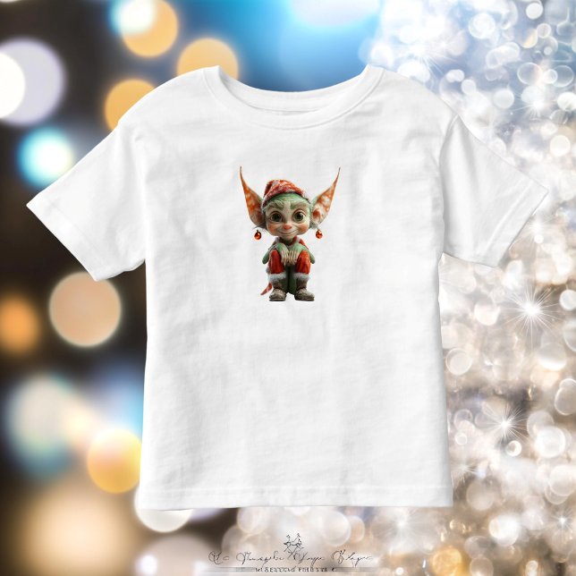 Camiseta Infantil Tee do Elf Toddler no Natal Goblin (Criador carregado)