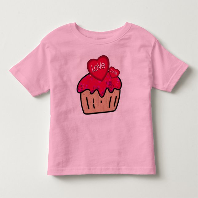 Camiseta Infantil Tee namorados de Criança com Cupcake (Frente)