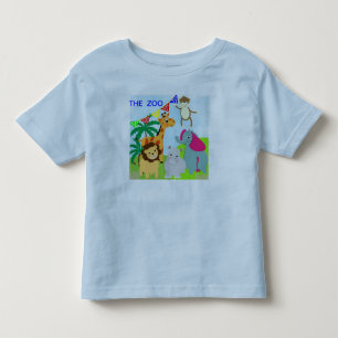 Camiseta Infantil Tema de Animais do Zoo de Corte