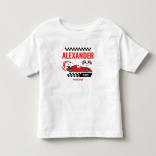 Camiseta Infantil Tema de carro de corrida vintage vermelho para ani