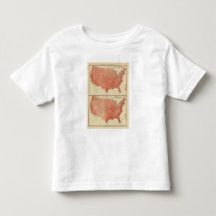 Camiseta Infantil Temperatura de anuário médio, esboço hipsométr