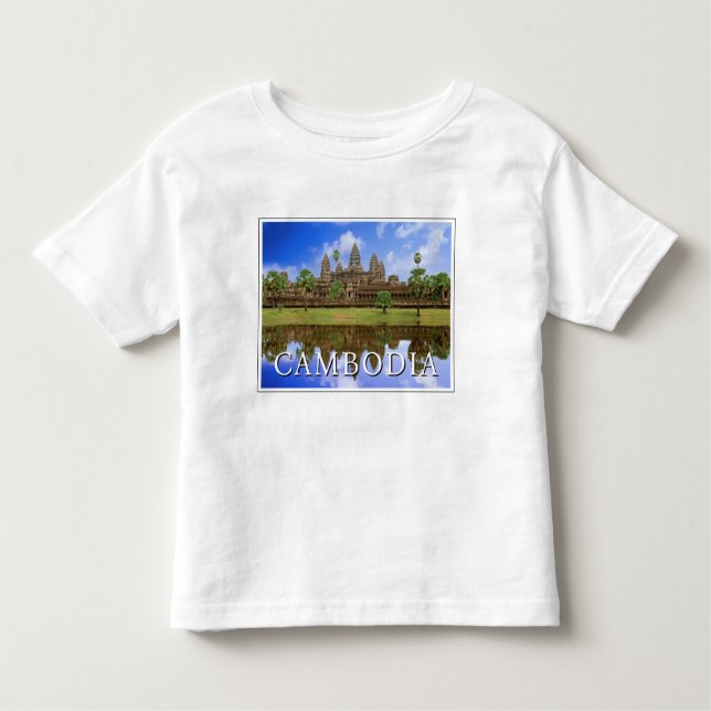 Camiseta Infantil Templo Angkor Wat | Kampuchea, Camboja (Frente)