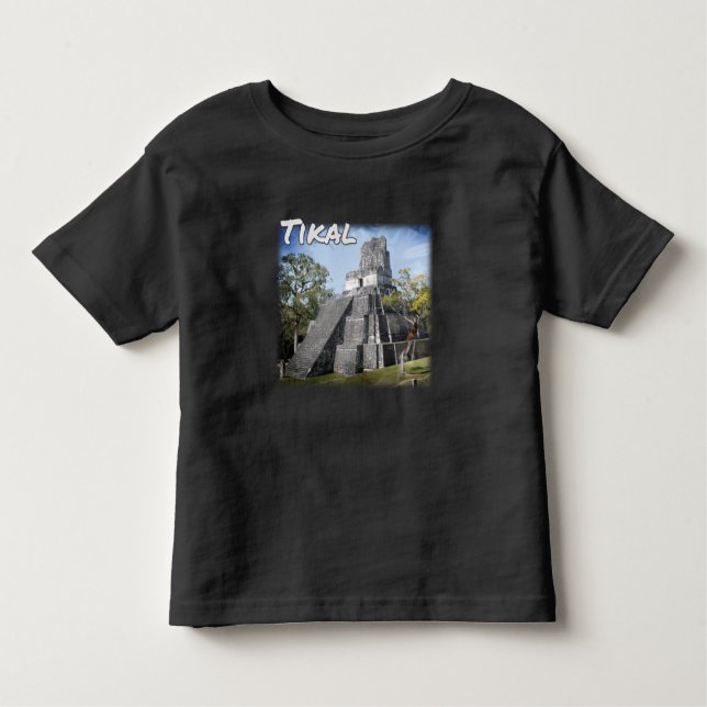 Camiseta Infantil Templo de Ruínas Tikais da Guatemala (Frente)