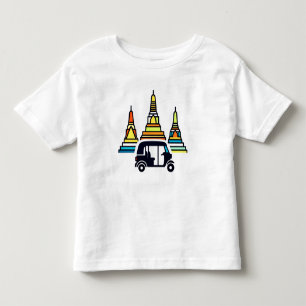 Camiseta Infantil Templos Tailandeses E Tuk Tuks