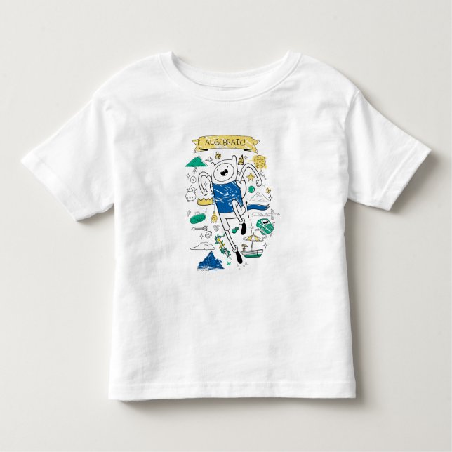 Camiseta Infantil Tempo de Aventura | Camisa-T "Algebraico" Finn (Frente)