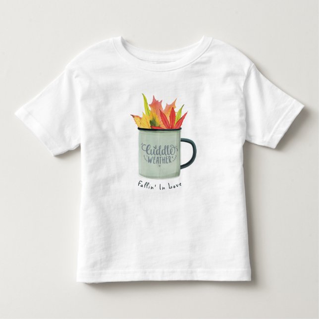 Camiseta Infantil Tempo Inativo Cair Cores de Aquarela Folhas de out (Frente)