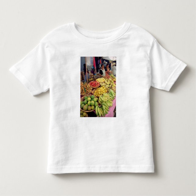 Camiseta Infantil Tenda das frutas e legumes (Frente)