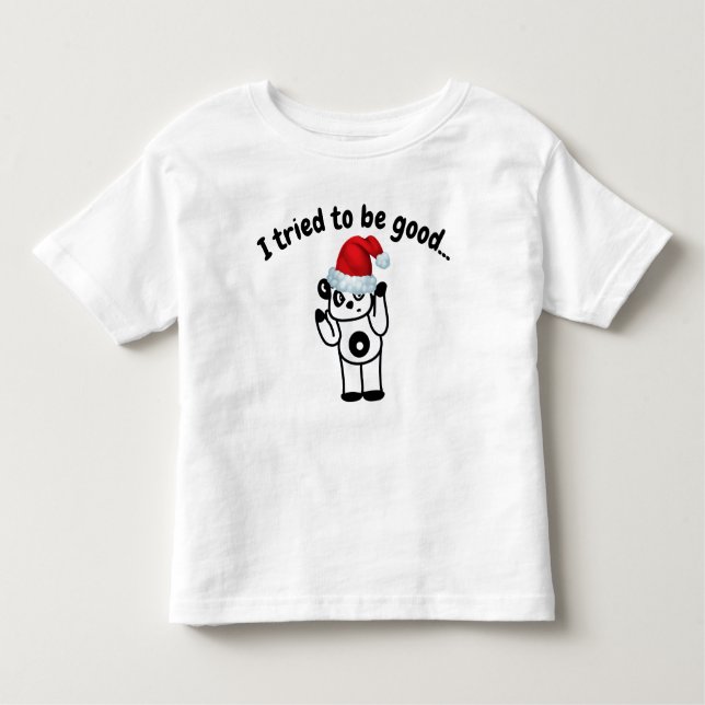 Camiseta Infantil Tentei Ser Boas Papais noeis Panda Toddler T-Shirt (Frente)