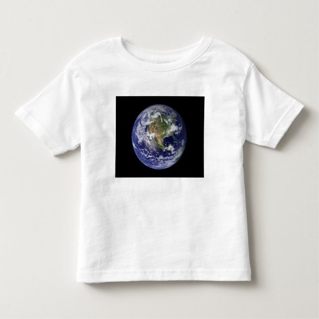 Camiseta Infantil Terra cheio mostrando a América do Norte 3 (Frente)