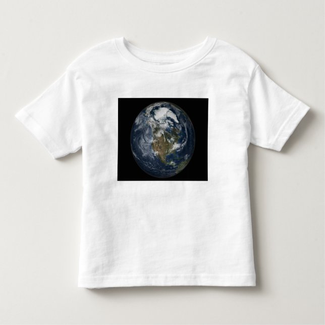 Camiseta Infantil Terra cheio mostrando a América do Norte 5 (Frente)