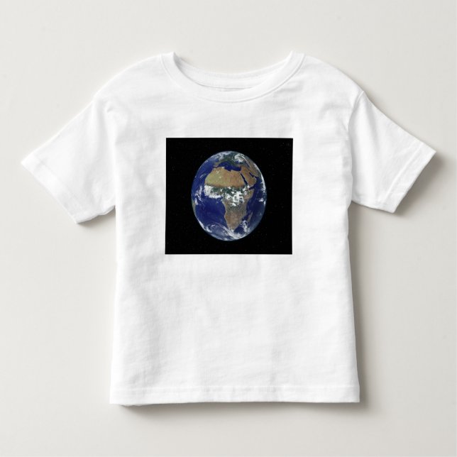 Camiseta Infantil Terra cheio mostrando África e Europa (Frente)