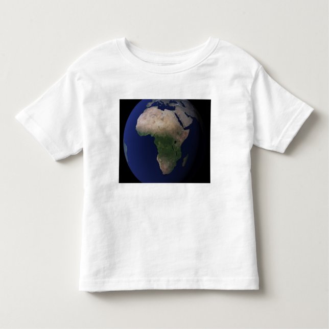 Camiseta Infantil Terra cheio mostrando África, Europa e Oriente Méd (Frente)