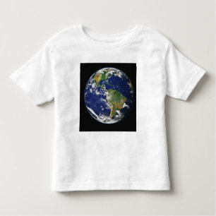 Camiseta Infantil Terra cheio mostrando o hemisfério oeste