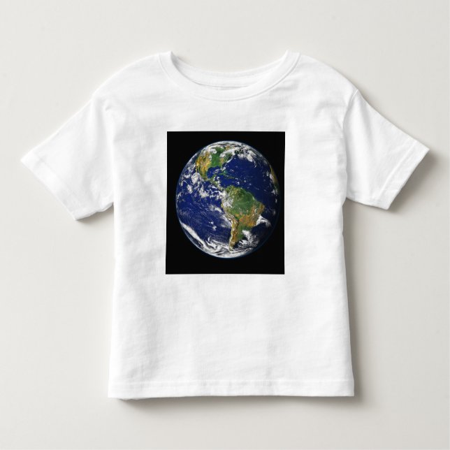 Camiseta Infantil Terra cheio mostrando o hemisfério oeste (Frente)