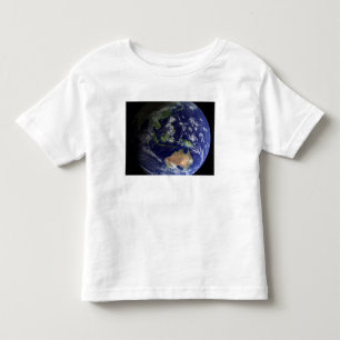 Camiseta Infantil Terra completa do espaço que mostra Austrália
