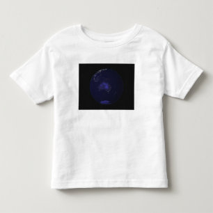Camiseta Infantil Terra completa na noite que mostra as luzes 2 da