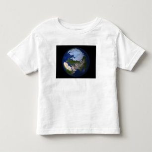 Camiseta Infantil Terra completa que mostra a região ártica