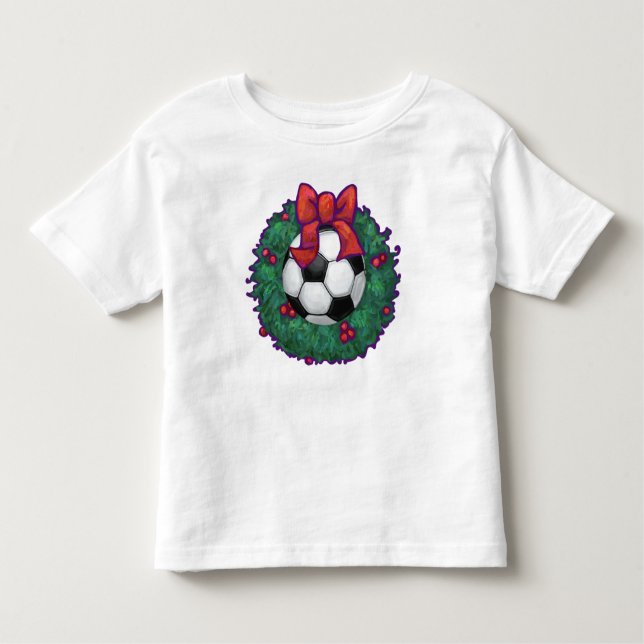 Camiseta Infantil Terra de Natal da Bola de Futebol (Frente)