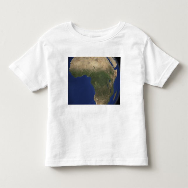 Camiseta Infantil Terra mostrando cobertura terrestre sobre a África (Frente)