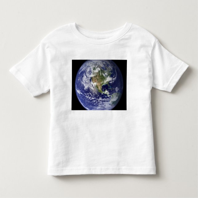 Camiseta Infantil Terra mostrando o hemisfério oeste (Frente)