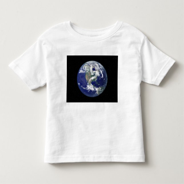 Camiseta Infantil Terra totalmente iluminada centrada na América do  (Frente)