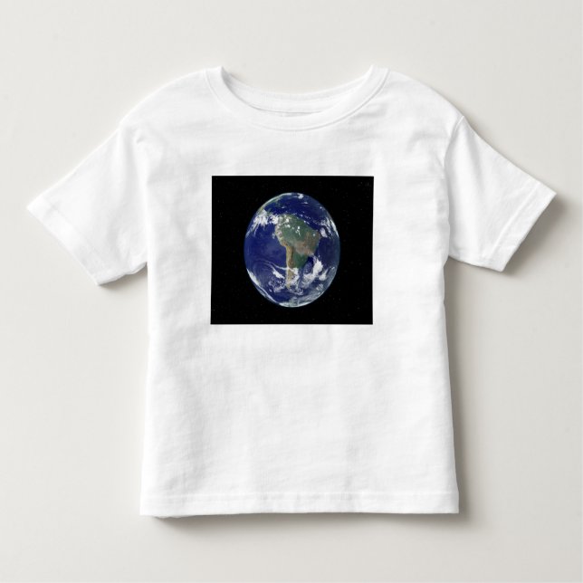 Camiseta Infantil Terra totalmente iluminada centrada na América do  (Frente)