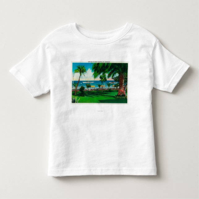 Camiseta Infantil Terras na frente de St. Catherine do hotel (Frente)