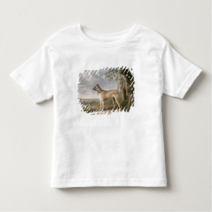 Camiseta Infantil Terrier em um trajeto em uma paisagem arborizada