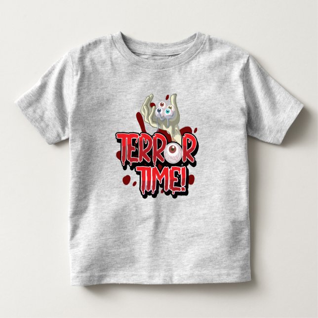 Camiseta Infantil Terror Time Zombie Mão com Olhos (Frente)