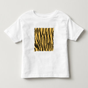 Camiseta Infantil Teste padrão do impressão do tigre. Laranja e