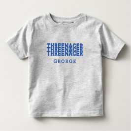 Camiseta Infantil Texto Azul do Nome da Letra Retroativa do Thenager