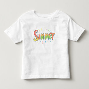 Camiseta Infantil Texto Colorido de Verão