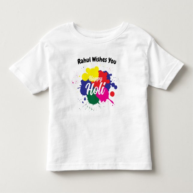 Camiseta Infantil Texto colorido personalizado (Frente)