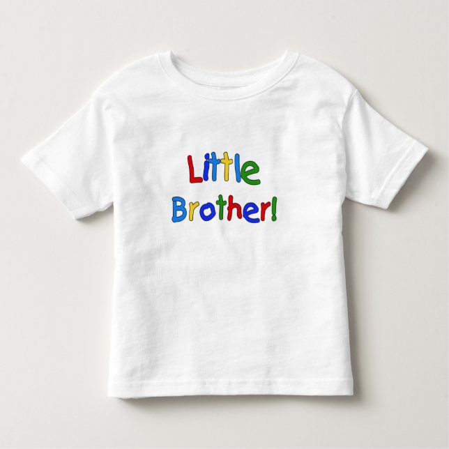 Camiseta Infantil Texto de Cores Primárias Pequeno Irmão (Frente)