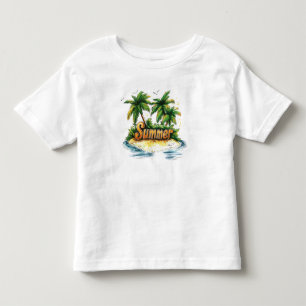 Camiseta Infantil Texto de Verão - Ilha Tropical de Verão