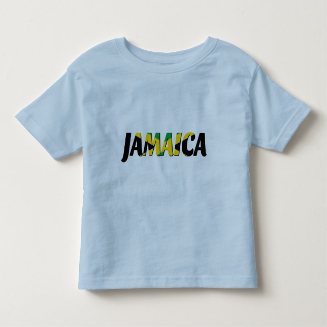 Camiseta Infantil Texto do sinalizador Jamaica T-Shirt (Frente)