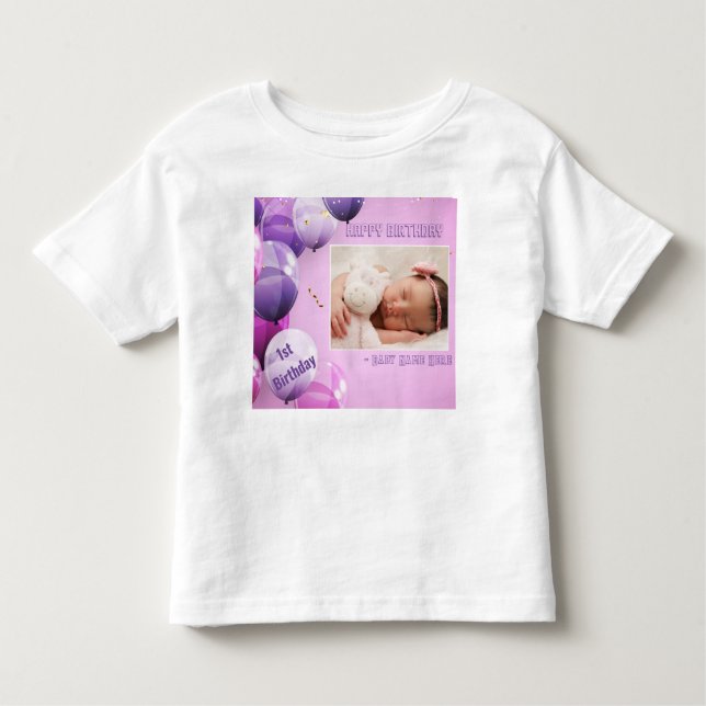 Camiseta Infantil Texto e Imagem do Toddler Fine Jersey Personalizad (Frente)