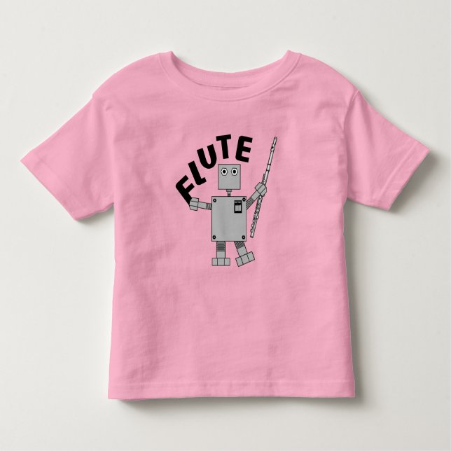 Camiseta Infantil Texto Flute Robot (Frente)