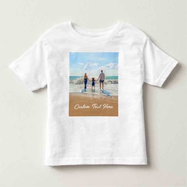 Camiseta Infantil Texto Fotográfico Personalizado Bebê T-Esconde As  (Frente)